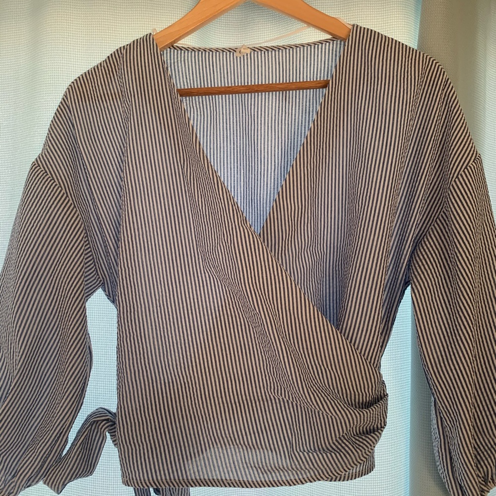 Wrap crop blouse